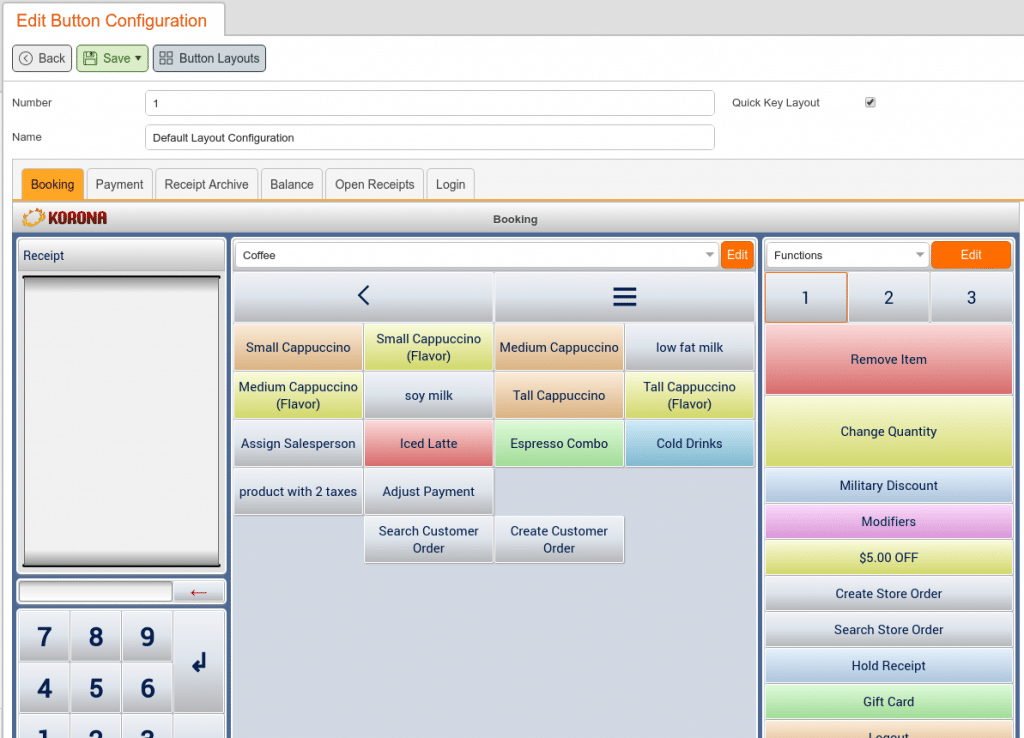 Create POS Buttons / Button Configuration – KORONA POS Support Manual