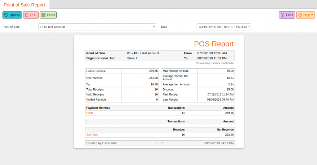 Point of Sale Report » KORONA POS Manual