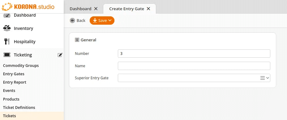 creating a new entry gate