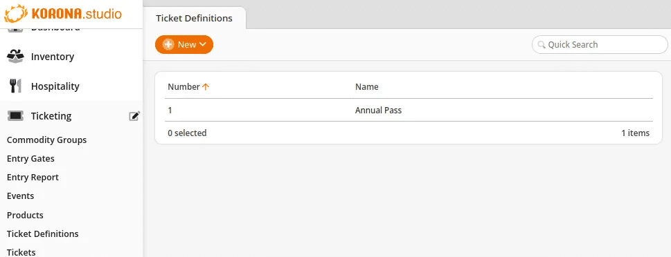 New Ticket Definitions