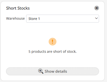 Short stocks widget