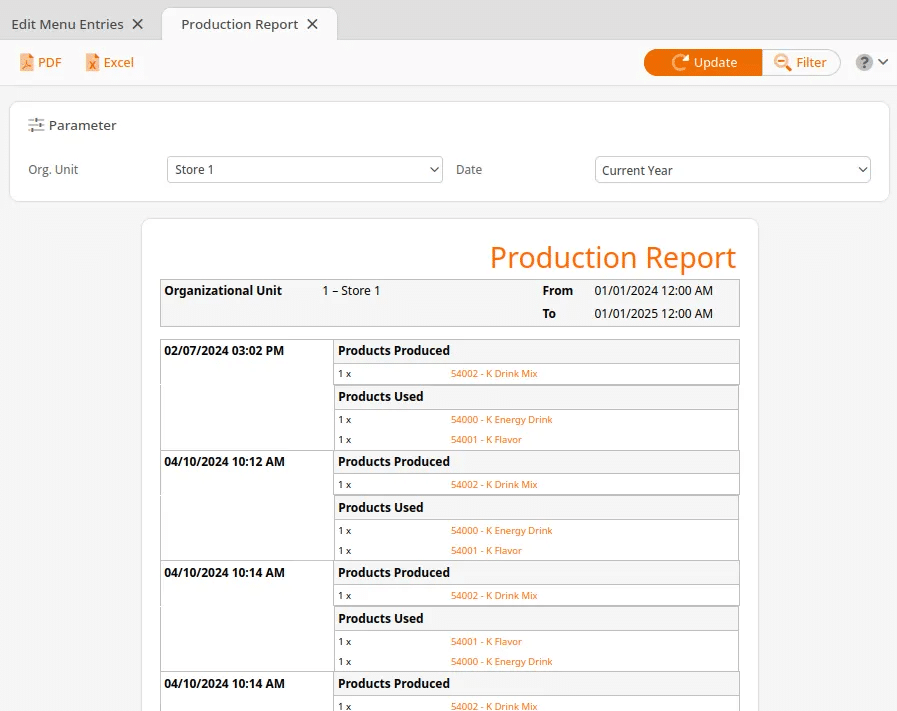 Production Report