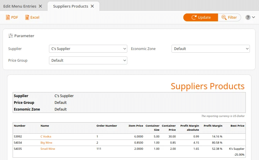 Suppliers Products